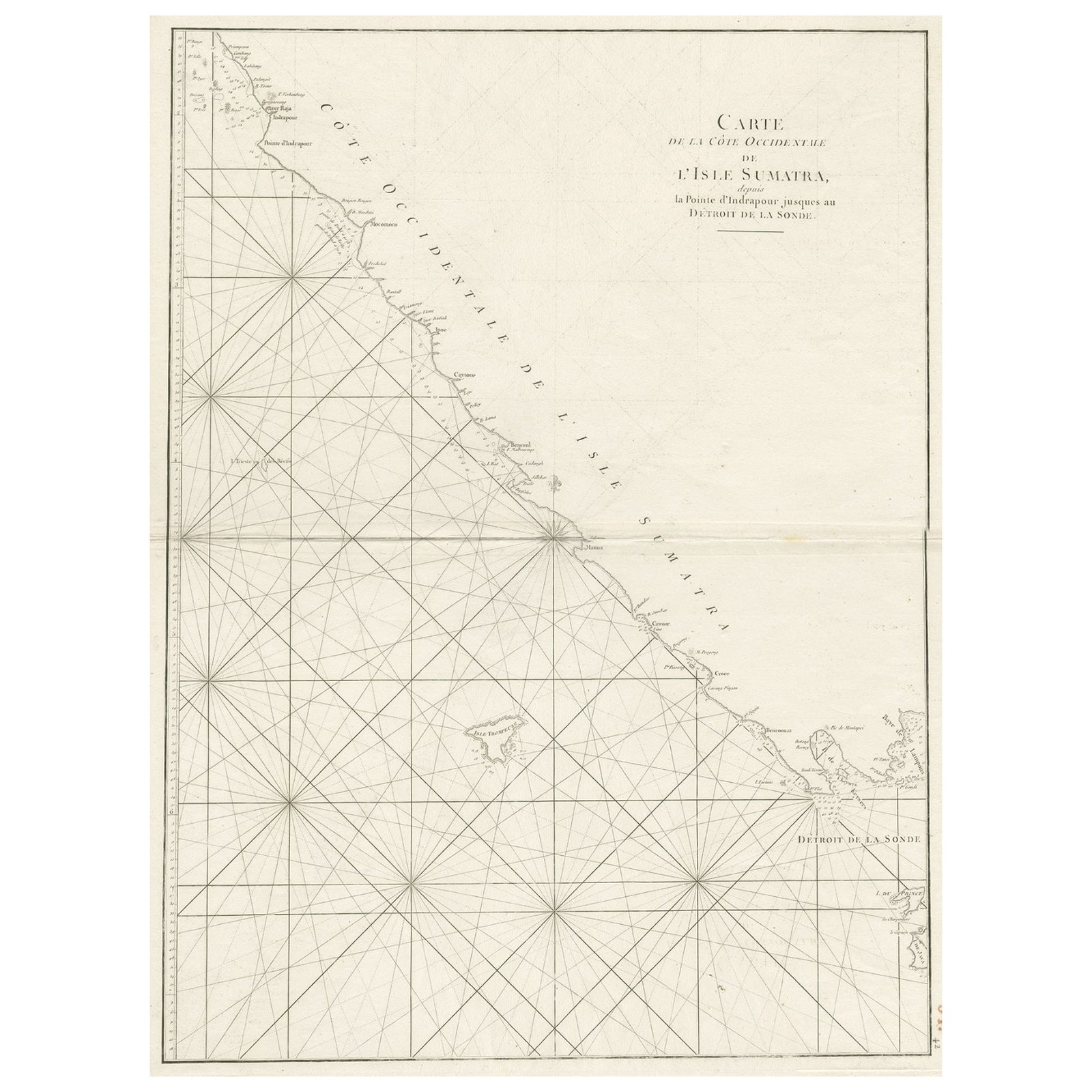 Sea Chart of Part of the Southwestern Coast of Sumatra & Nias, Indonesia, C1775