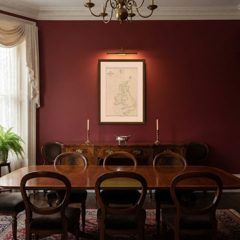 Large Sea Chart of the British Islands, 1918, shown framed in a room