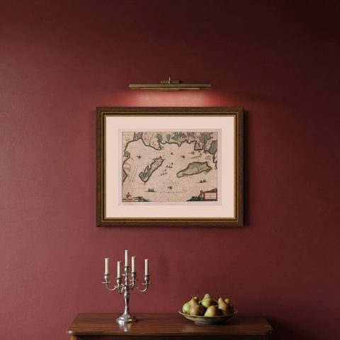 Blaeu Map of Île de Ré & Oléron, La Rochelle Coast France, c.1642, shown framed on a wall