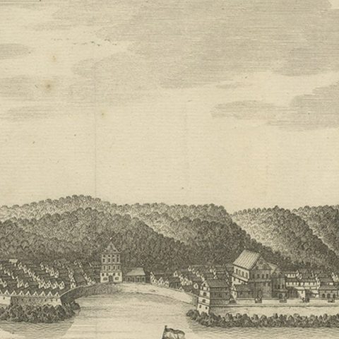 Antique Print of Kannur or Cananore with Ships, in Kerala, India, 1726, close-up 3