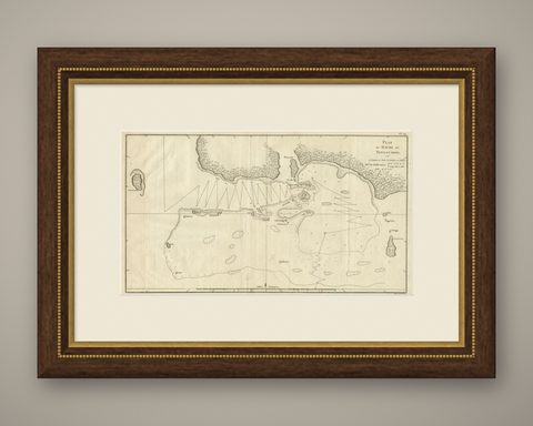 Antique Map of the Northern Coast of Tongatapu by Benard, c.1785, shown framed
