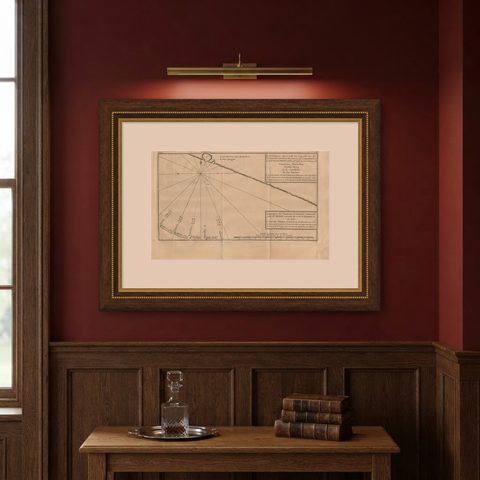 Antique Map of the Coast of Acapulco by Anson, 1749, shown framed on a wall