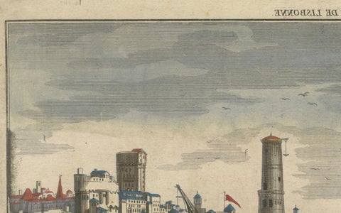 Lisbon Harbour View, Optical Print of Port and Tagus River c.1780, close-up 2