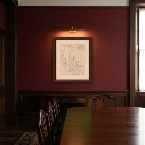 Large German Chart of the Philippines with Hand-Colored Borders, 1763, shown framed in a room