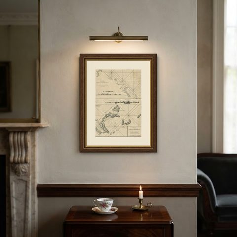 Chart of the Coast of Cochinchina' and 'Plan of Pulo Condor', Vietnam, 1778, shown framed on a wall