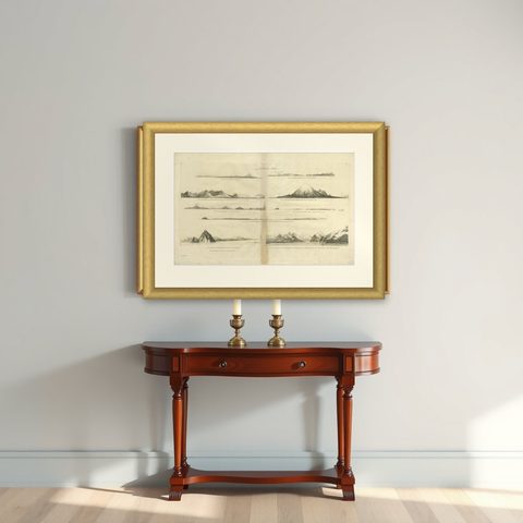 Antique Map of the West Coast of America with Island Views, ca.1784, shown framed on a wall
