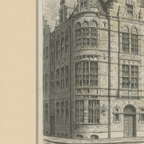 Antique Print of the Former Maritime Academy of Amsterdam, c.1890, close-up 1
