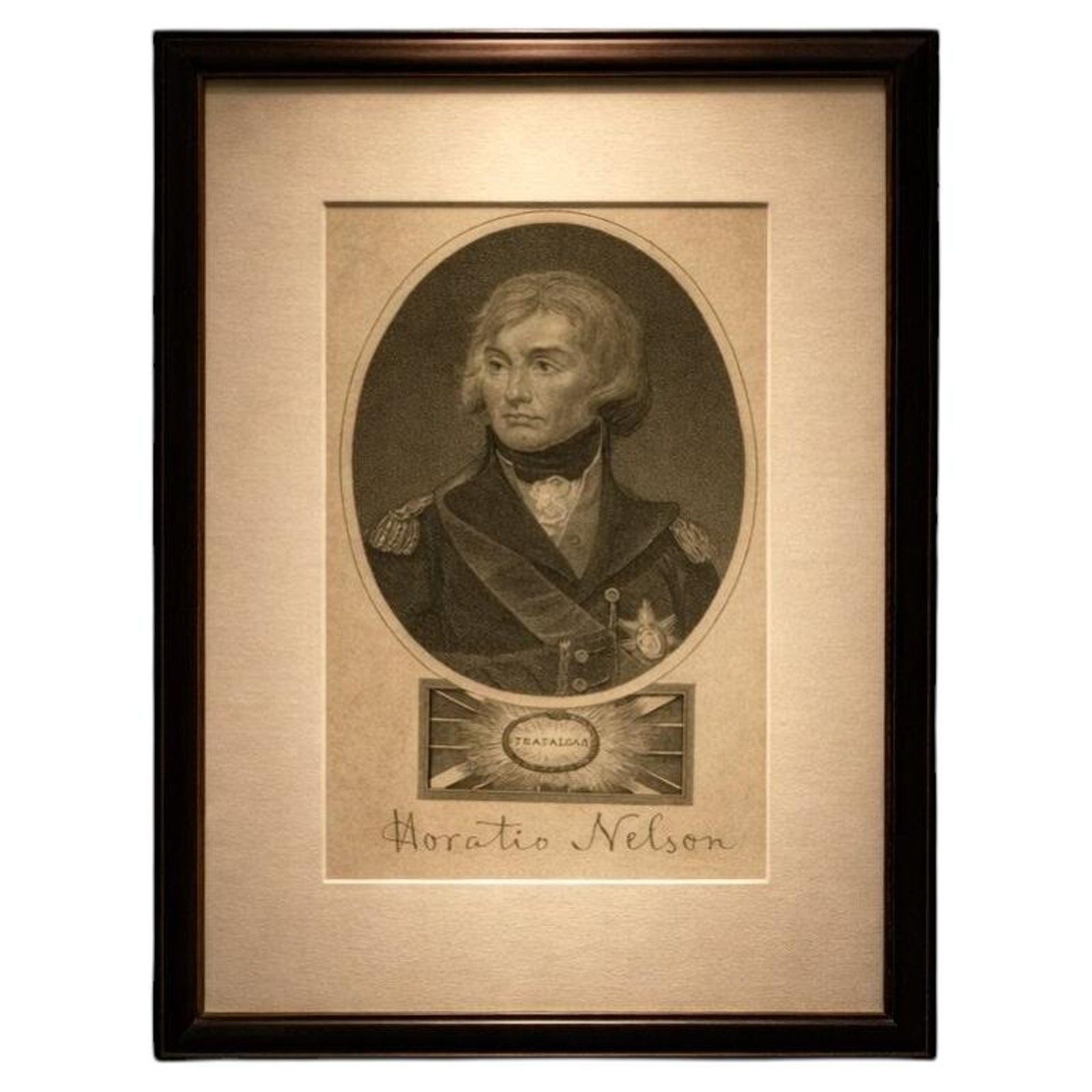 Horatio Nelson Portrait, Trafalgar Engraving, Naval Hero, 1819 London