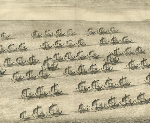 Antique Print of the Hongi/Coracora Fleet by Valentijn '1726', view 3