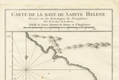 Bay of Saint Helena: French Naval Chart by N.B. Ingénieur de la Marine, ca.1770, close-up 4