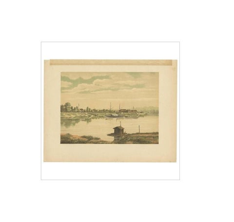 Antique Print of a Steamship at the Barito River by M.T.H. Perelaer, 1888, view 3