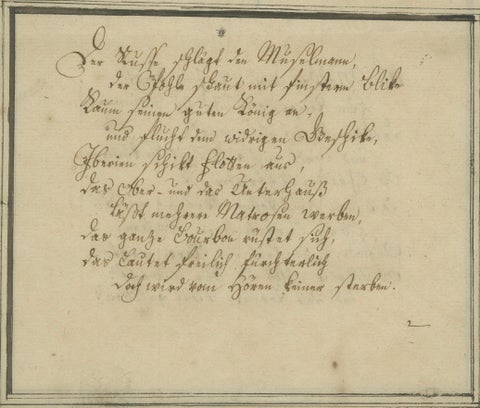 18th-Century German Engraving, Allegory of War, Poem & Naval View, close-up 1