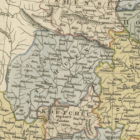 Original Old China Map, From Korea and the Sea of Japan to Teypin Island, 1803, close-up 2