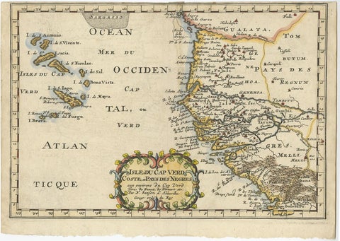 Antique Map of the Coast of Africa and the Cape Verde Islands, ca.1680, view 2