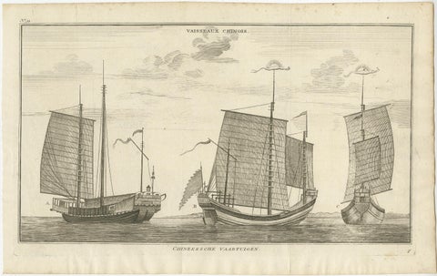 Antique Original Engraving of Chinese Vessels in the 18th Century, 1765, view 2