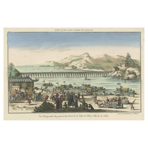 Rare Early View of the Harbour of Peking or Beijing, Capital of China