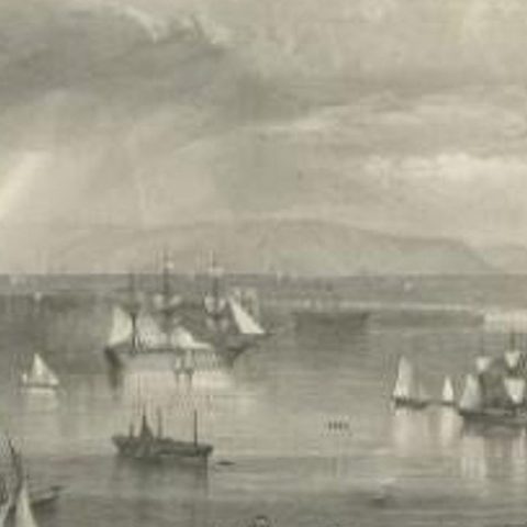 Antique Maritime Print by Prior, circa 1860, close-up 2