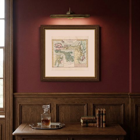 Antique Map of the North and East Coast of Asia by Vaugondy, circa 1750, shown framed on a wall