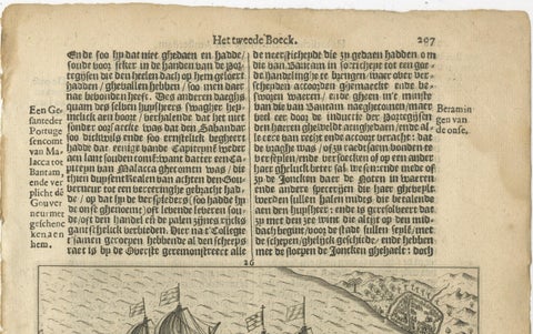 Dutch Fleet off the Coast of Bantam, Java, from History of Amsterdam, 1611, close-up 6