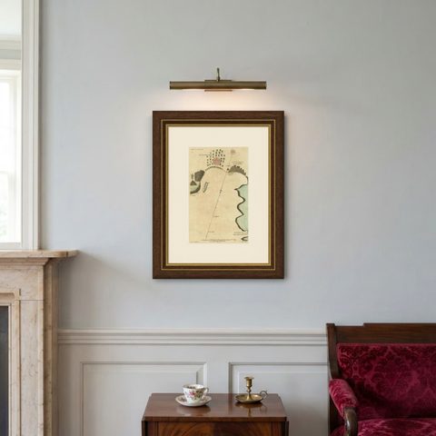 Antique Map of the Harbour of Praia, Santiago Island, Cape Verde, c.1750, shown framed on a wall