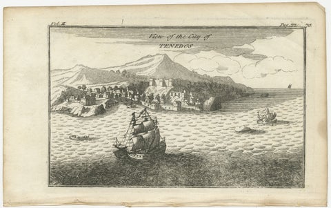 Antique St Eustatius Caribbean View, Ships Harbor, Tournefort 1717, view 2