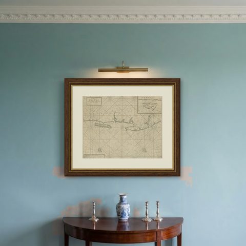 Old Sea Chart of Northern Norway, also depicting Part of Lapland & Russia, 1702, shown framed on a wall