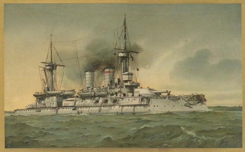 SMS Kurfürst Friedrich Wilhelm: German Pre-Dreadnought Battleship, 1903, close-up 3