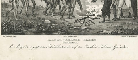 Sharing Astrolabe Gifts at King George's Harbour, New Holland (Australia), 1836, close-up 1