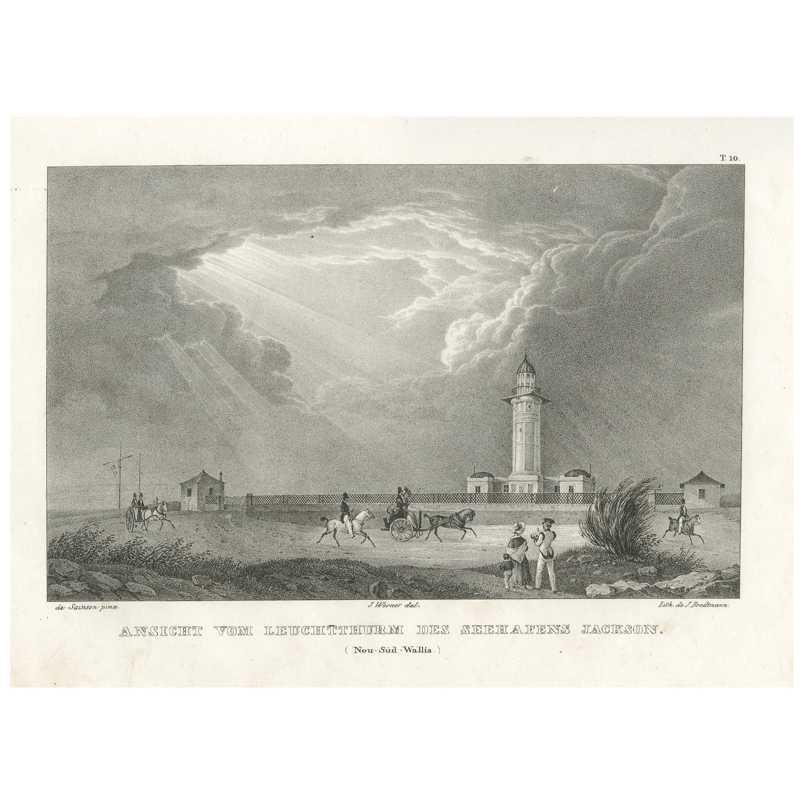 Lighthouse of Port Jackson, New South Wales, Australia, Published in 1836