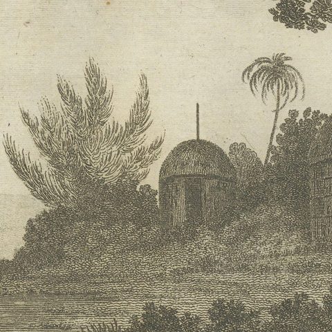 Serene Daily Life in New Caledonia: A Captured Moment from Cook's Voyages, 1784, close-up 5