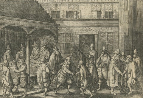 The Return of Dutch Explorers to Amsterdam Harbor, Pontanus, 1611, close-up 4