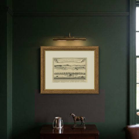 Antique Print of a Fort on the Ivory Coast and Axim, Africa, 1748, shown framed on a wall