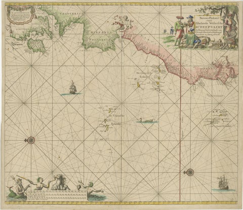 1717 Johannes Van Keulen Sea Chart of the Eastern Atlantic, Amsterdam to Gambia