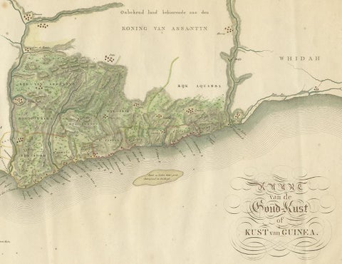 Antique Map of the Dutch Gold Coast in Africa by Van den Bosch '1818', view 4
