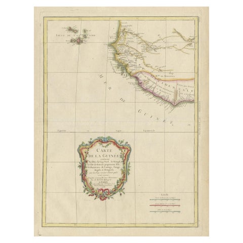Antique Map of the Coast of Guinea and the Cape Verde Islands