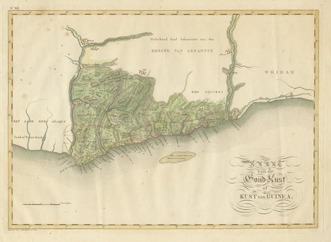 Antique Map of the Dutch Gold Coast in Africa by Van den Bosch '1818', view 2
