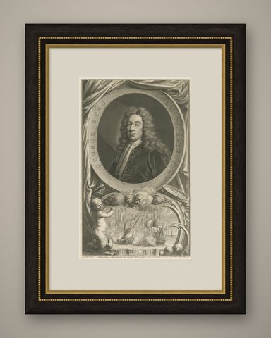 Antique Portrait of Fleet Admiral of George Byng, 1st Viscount Torrington, 1750, shown framed