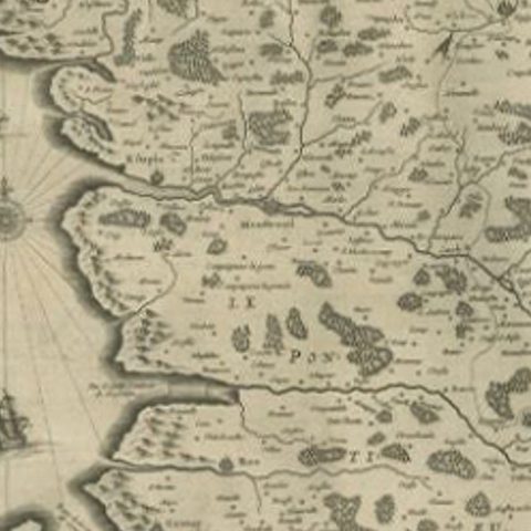 Antique Map of the Coast of Artois by Janssonius, 1657, close-up 1
