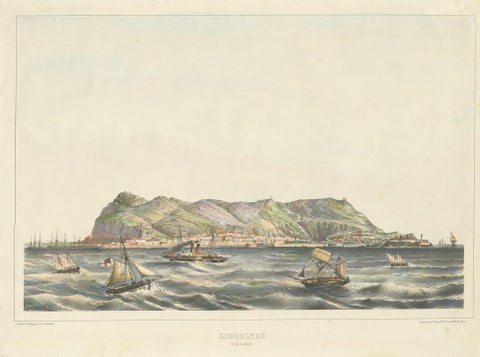 Antique Print of the North Coast of Gibraltar by F. Appel 'c.1890', view 2