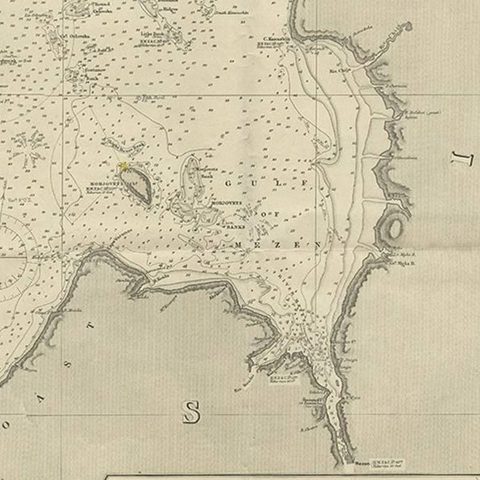 Antique Map of the British Islands to the White Sea by J. Imray, close-up 2