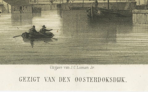 1857 Lithograph of Amsterdam’s Oosterdok Quay and Harbor, close-up 1