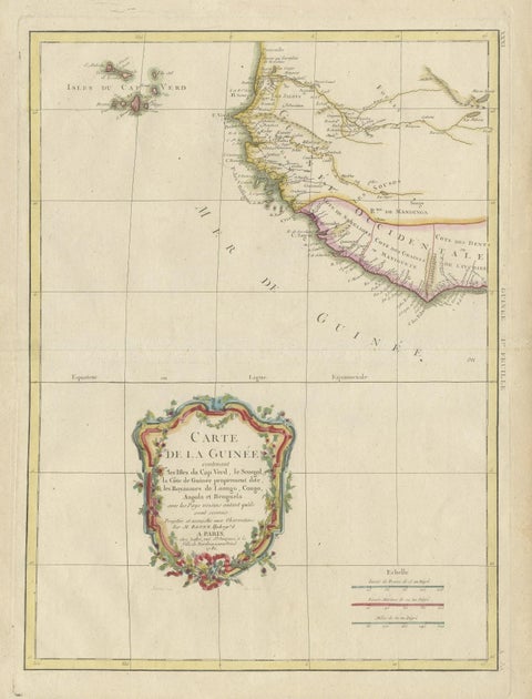 Antique Map of the Coast of Guinea and the Cape Verde Islands, close-up 1
