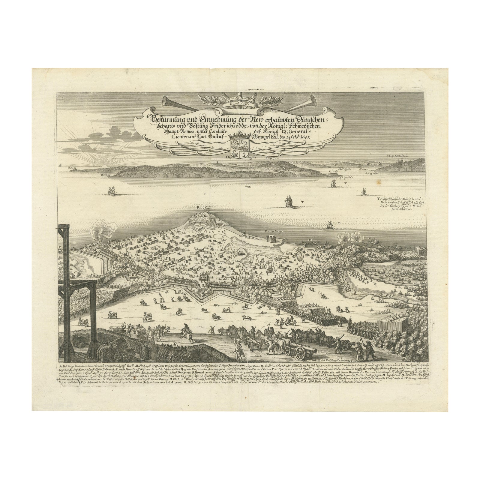 Prince Henry's Naval and Land Battle during the Seven Years' War Engraved, 1667