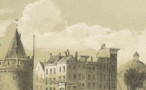 1857 Lithograph of Amsterdam’s Oosterdok Quay and Harbor, close-up 2