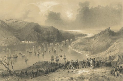 Anglo-French Fleet Entering the Black Sea from the Bosphorus, Crimean War, 1854, close-up 6