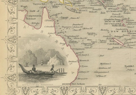 Map of Polynesia Highlighting Cultural Landscapes and Maritime Activities, 1851, close-up 1