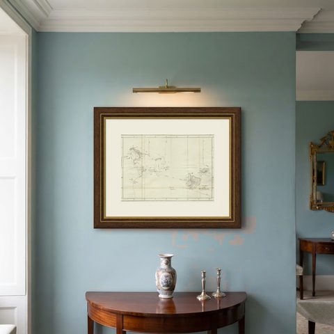 Antique Chart of the Friendly Islands or Nowadays Tonga, by Cook, 1784, shown framed on a wall