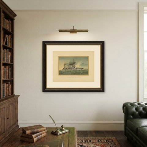 SMS Kurfürst Friedrich Wilhelm: German Pre-Dreadnought Battleship, 1903, shown framed on a wall