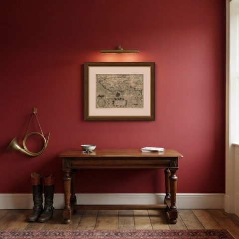 Old Decorative Map of the West African Coast & St. Thomae Island, c.1600, shown framed in a room