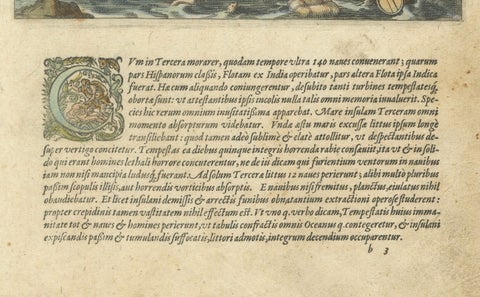 The Fury of the Azores: Shipwreck Disaster at Terceira, Engraved in circa 1610, close-up 1